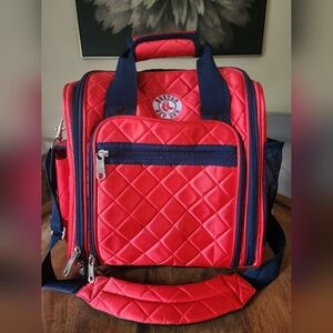 MLB Boston Red Sox Rolling Carry On Travel Suitcase Bag